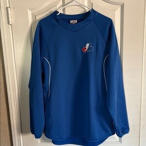 Blue Long Sleeve Pullover with Logo